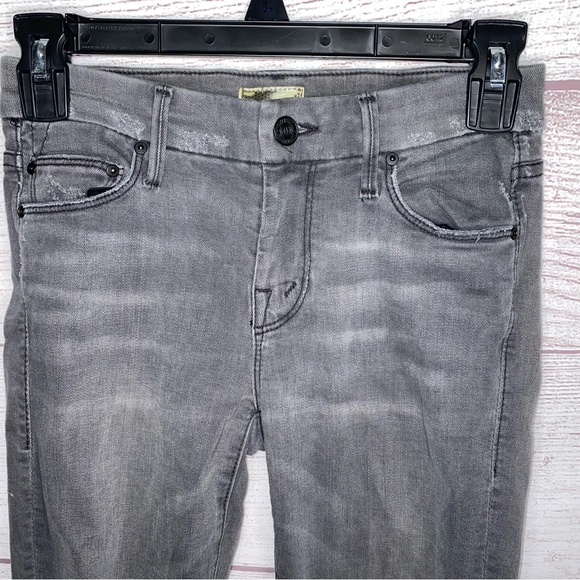 MOTHER Gray Distressed skinny jeans - Picture 5 of 10
